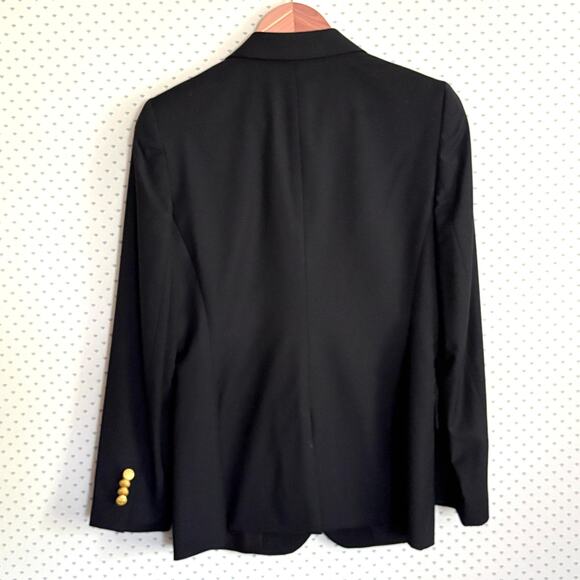 Brooks Brothers Wool Two Button Blazer 8 Black Gold Jacket Academia Prep Career - Picture 4 of 7